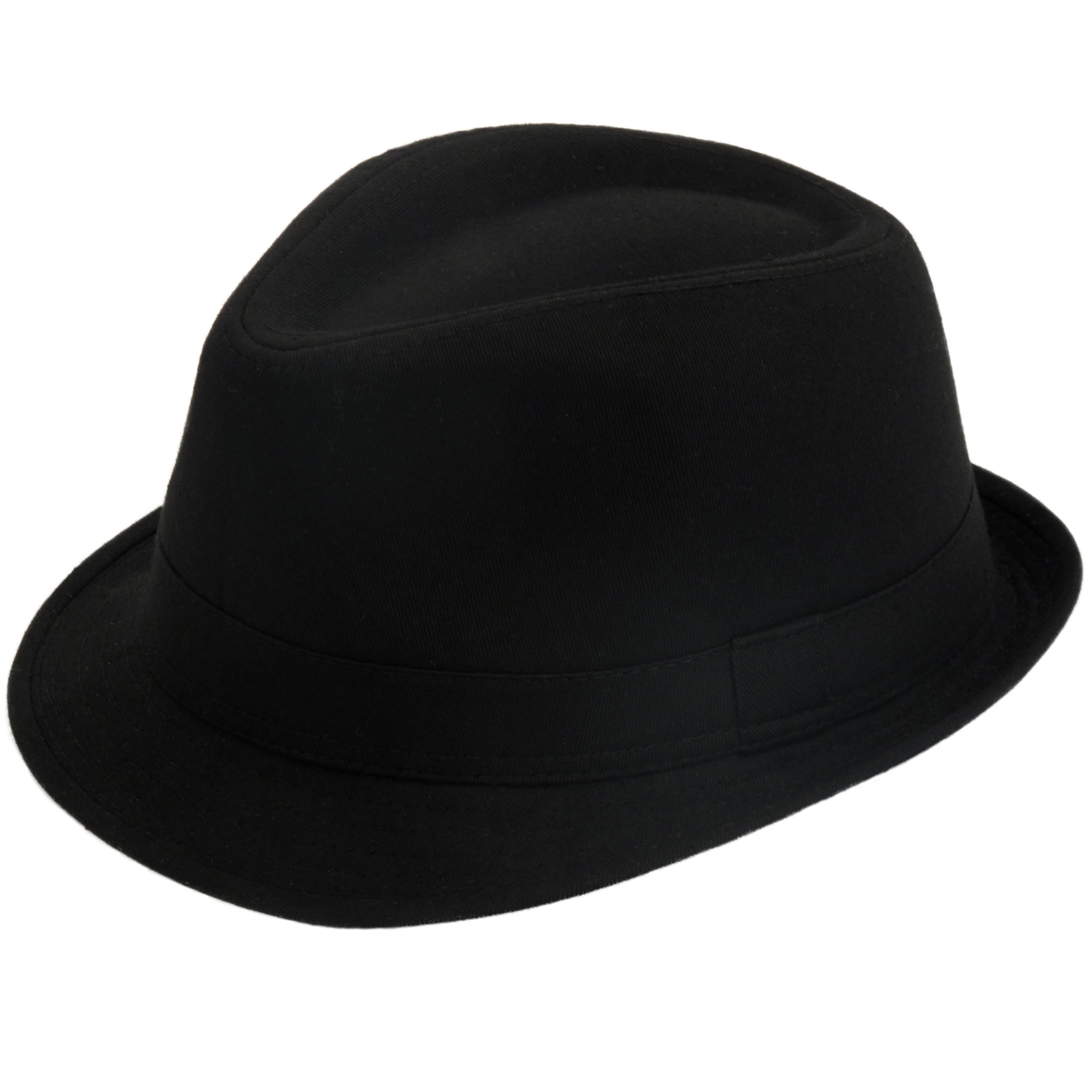 Classic plain black trilby hat (56cm)