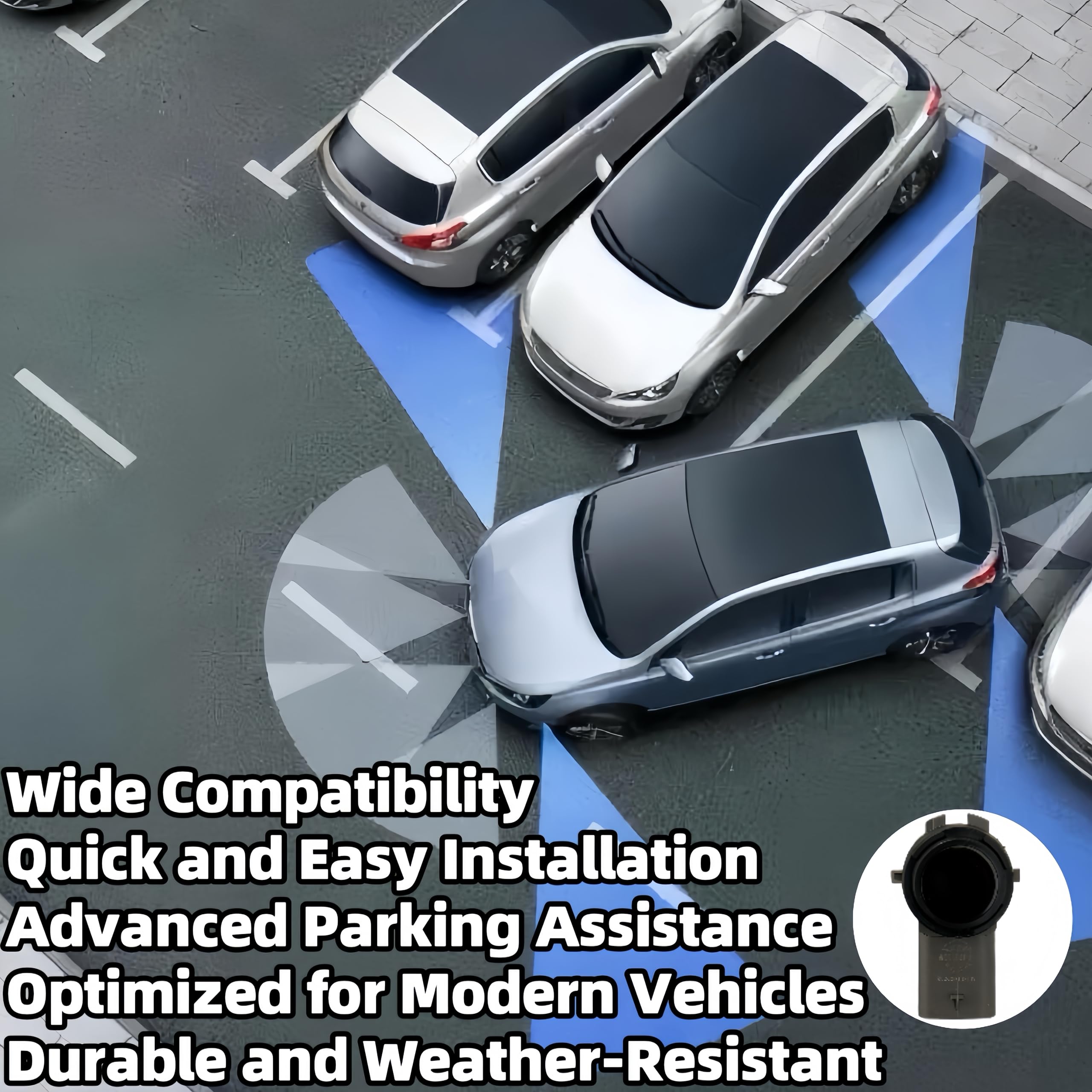 MEILICACY 1PC-Radar on The Outside of The car Front and Rear Parking Sensor Backup Parking Assist Sensor Pdc Parking Sensor Bumper for Tesla 2021 2022 2023 2024Model Y S X 2525001-11-D