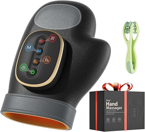 Miniatura 9 de WUX Masajeador de manos con alivio de compresión de calor, 3 masajes, 4 temperaturas, 5 modelos de compresión, terapia ayuda a calmar la fatiga de