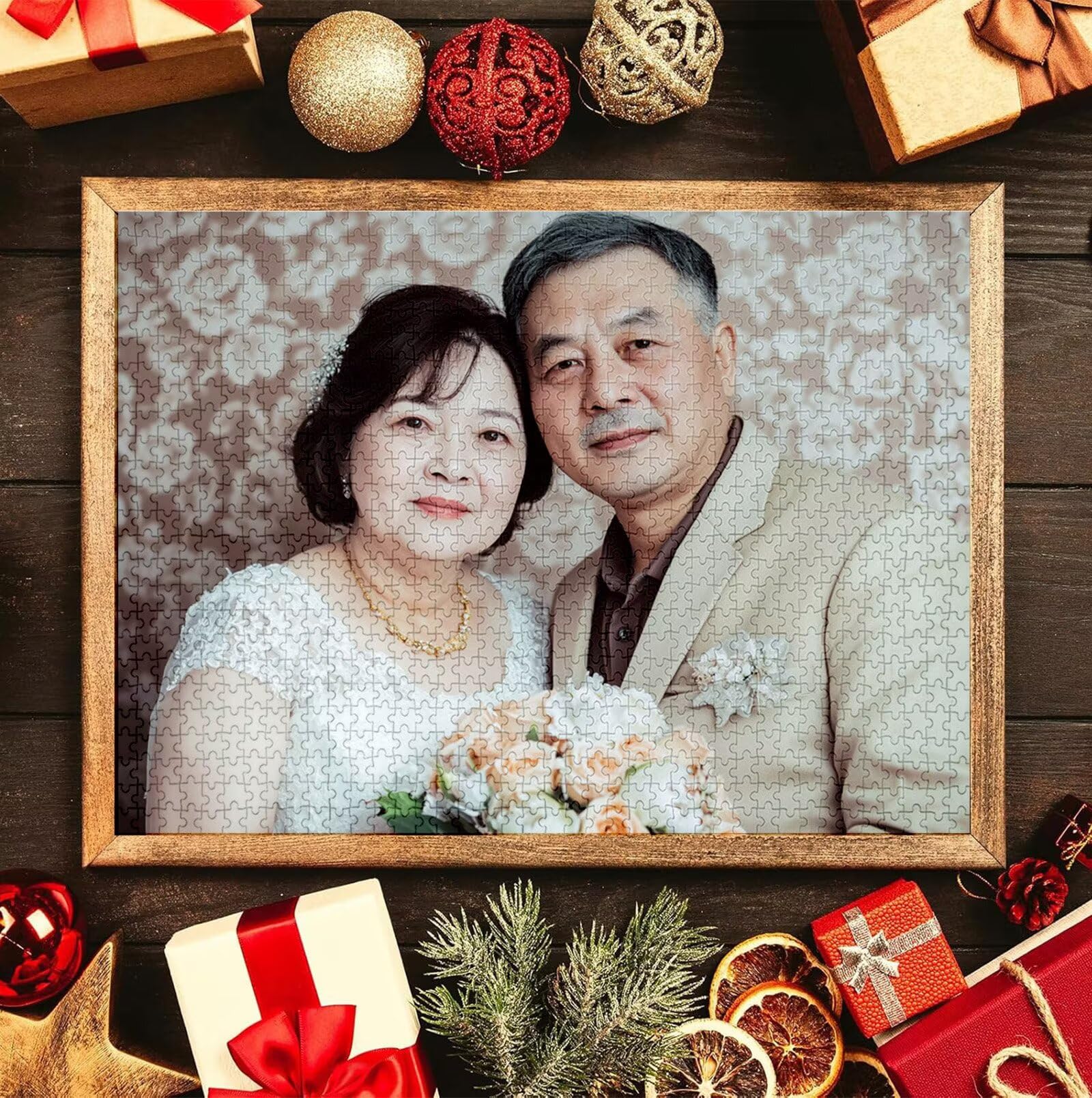 Puzzle Personalizado con Foto, Personalizada Rompecabezas Personalizado Diseña tu Logo Foto o Texto, Personalizado Navidad Halloween San Valentín Parejas Niños Familia Amigos h-2429