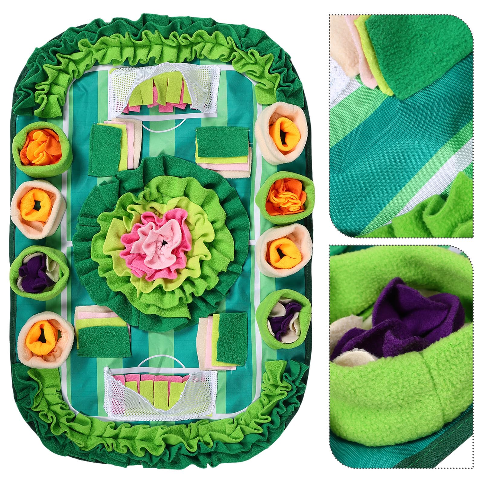 WOONEKY Tapis de Reniflage pour Petits Chiens Tapis Dactivité Interactif à Slow Feeding pour Instincts Naturels et Design Terrain de Football pour Entraînement et Jeu