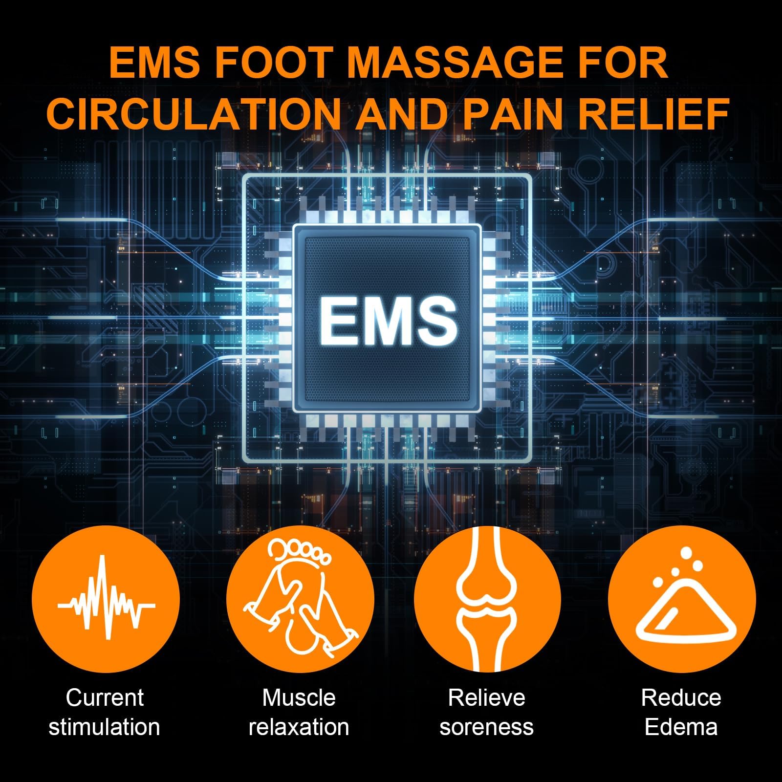 EMS Fußmassager Schuhe, Geschenke für Männer - Neue Upgrade Fußmassager für Schmerzen und Kreislauf, tragbare Beine und Füße Massager Pad mit Fernbedienung, 7 Modi Massage Pantoffeln (1 Paar)