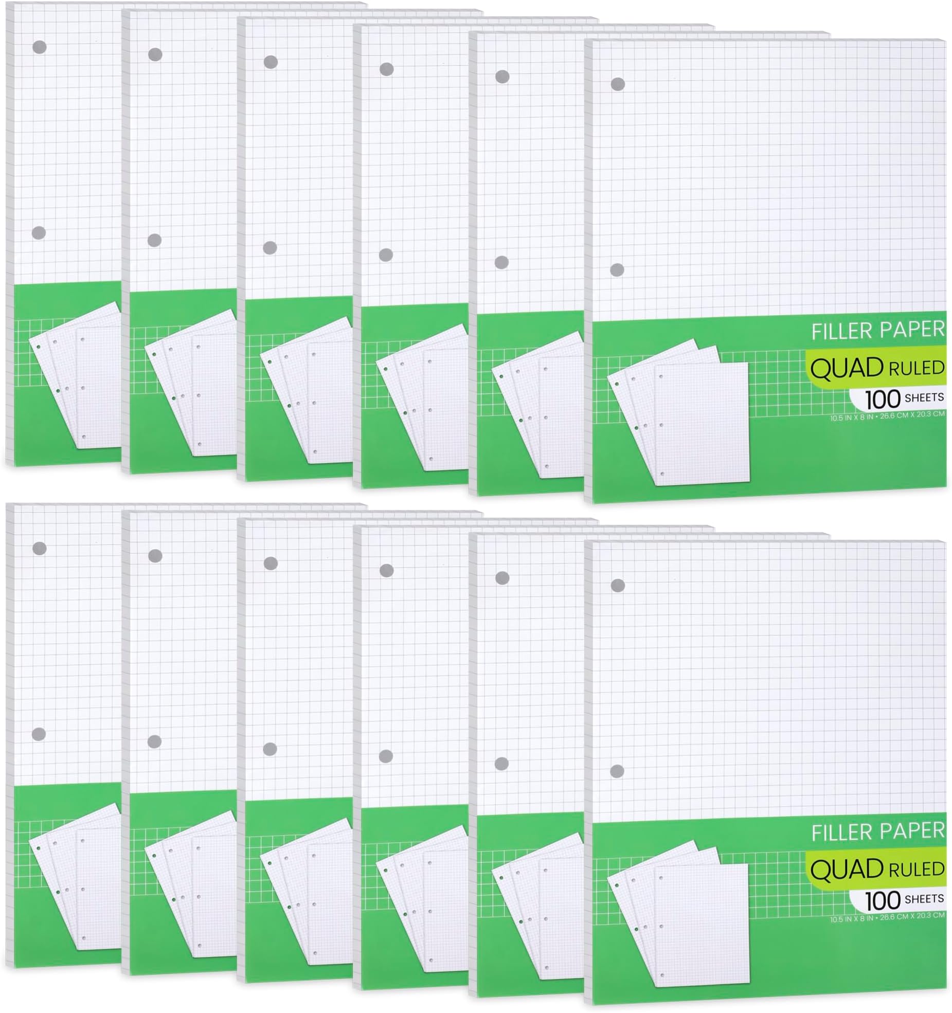 Amazon.com : Graph Paper, Filler Paper Loose leaf Graph Paper - 8” x 10 ...