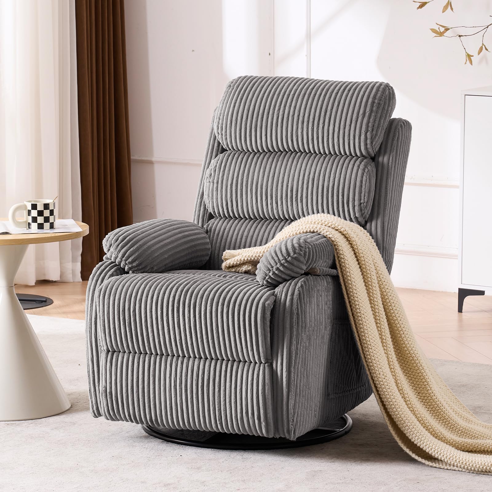 Seanrum Plush Velvet Recliner