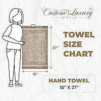 Vista 2 de Toallas de mano beige para baño, monogramadas, toallas turcas de algodón de lujo, bordadas en Estados Unidos, juego de 2, elige el color y la letra