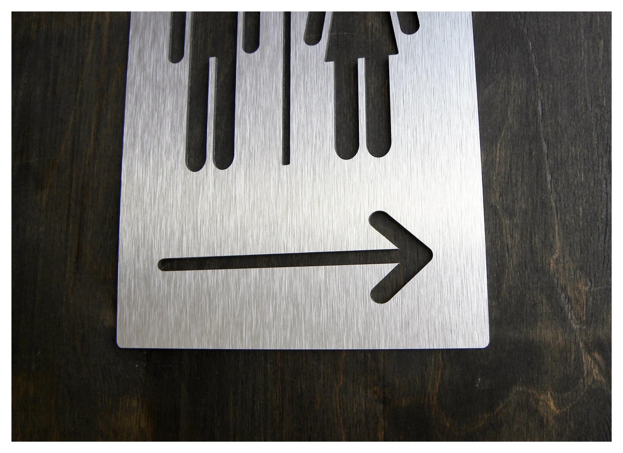 Panneau Wc Plaque de signalisation toilette en alliage d'aluminium métal noir et or 3D autocollant mural porte salle bain for toilettes publiques panneau Art décoration la maison(Black,30X20CM)