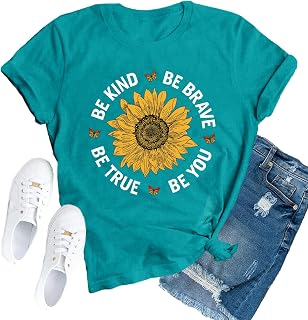 Womens Be Kind Shirts Kindness T-Shirts Inspirational Teacher Tee Tops
