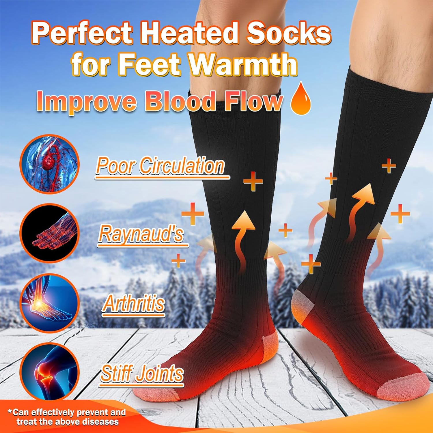 Heated Socks for Men Women with Rechargeable Battery Pack, Electric Heating Socks Washable Smart Control Winter Thermal Foot Warmers for Hunting Skiing Camping - Image 5