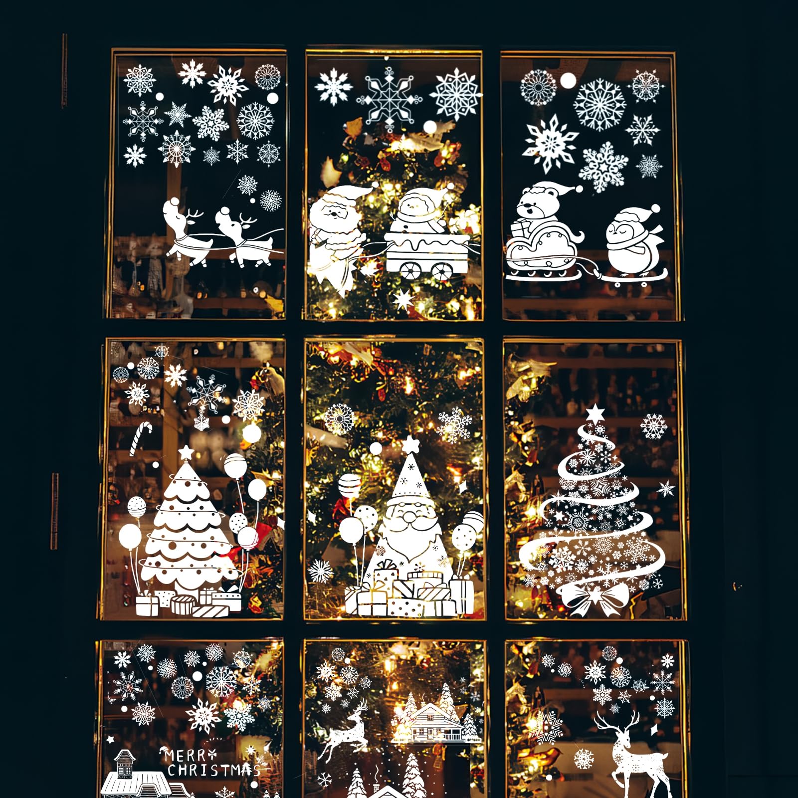 Adesivi Natalizi Per Finestre, 9 Fogli Di Adesivi Babbo Natale E Pupazzo Di Neve Adesivi Statici Tridimensionali Bianchi Riutilizzabili 97367082