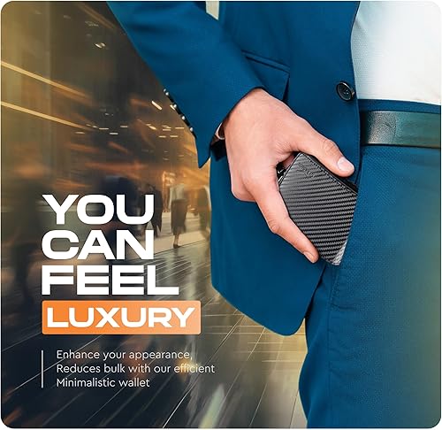 Miniatura 7 de Cartera para hombre Cartera delgada de piel auténtica con RFID Regalo para hombres empaquetado en elegante caja de regalo