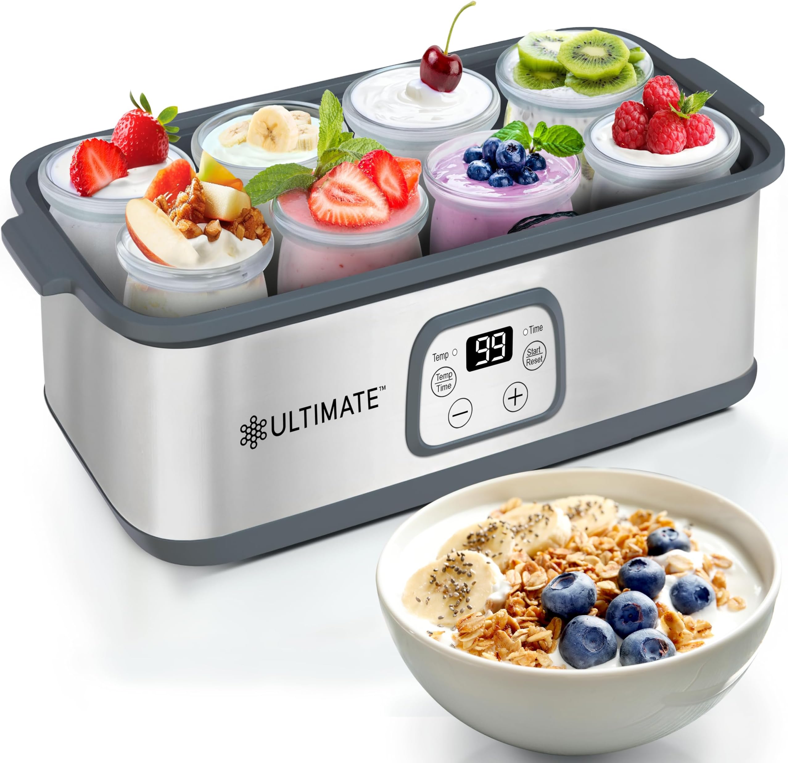 Ultimate Probiotic Yogurt Maker - Make Trillions of Live Probiotics with Adjustable Temperature & Time Control - Get Better Gut Health - Best Yoghurt Machine - Perfect Kitchen Gifts for Women & Men