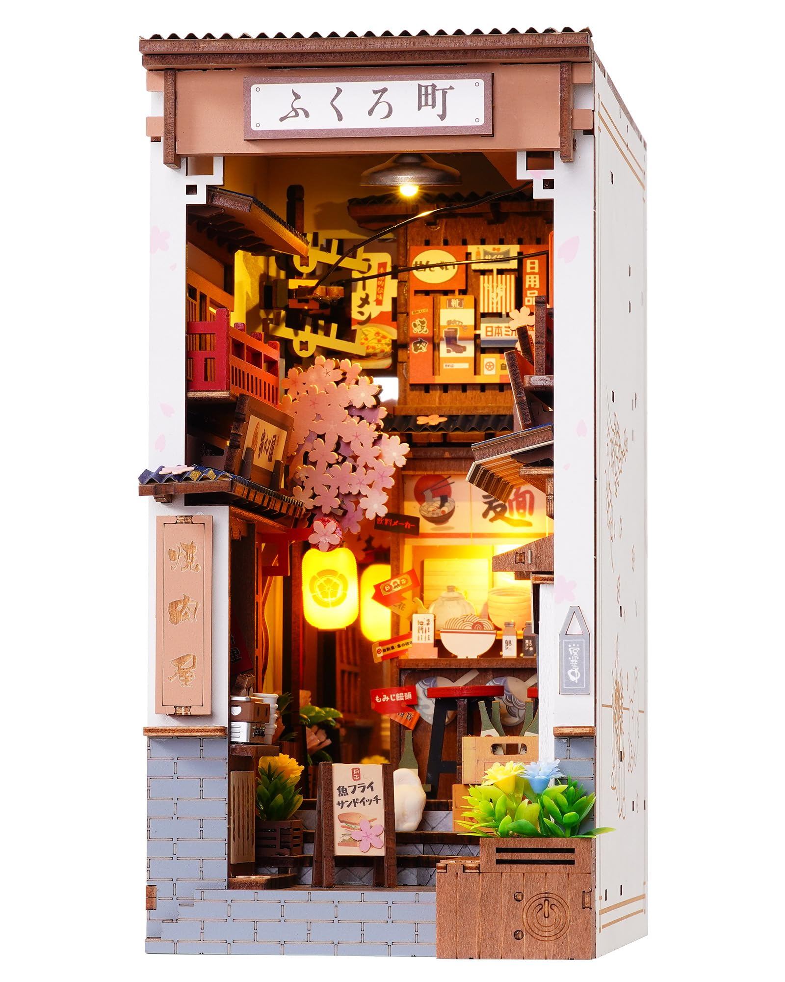 Rolife 3-4 hrs Beginner Friendly Book Nook, Sakura Wine Alley with