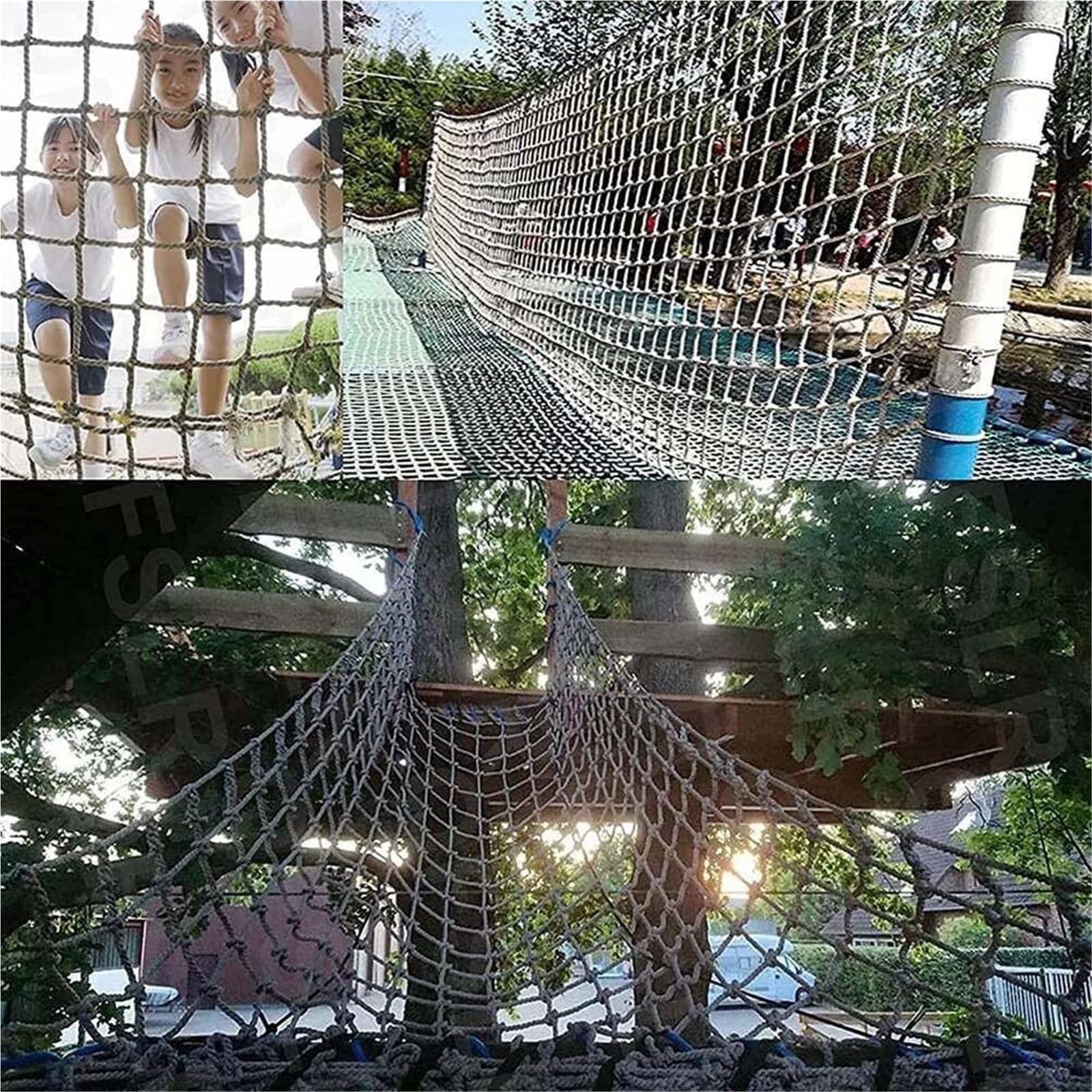 Red de seguridad para parque infantil al aire libre, red de escalada y protección de escalera de cuerda (1 m x 1 m), solución de seguridad para el patio trasero