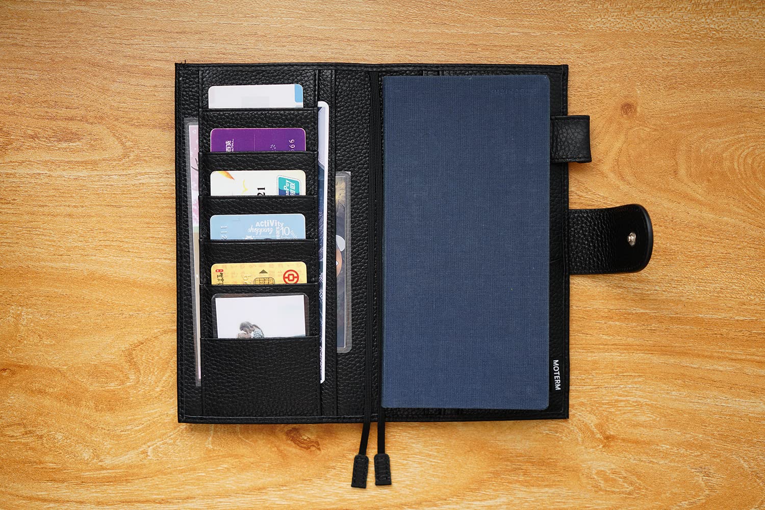 Moterm Lederen hoes voor Hobonichi Weeks/Mega - Achterzak (Pebble Lavender