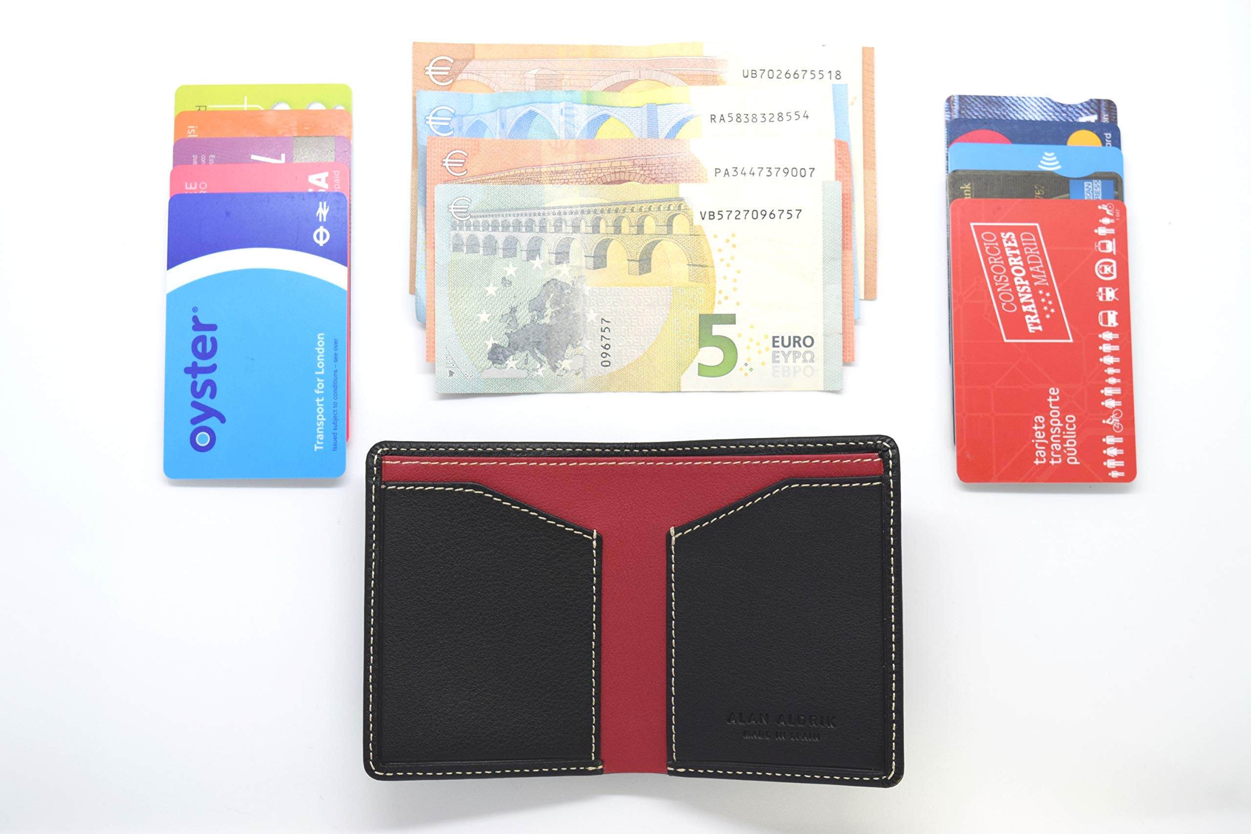 Cartera Hombre Slim de Piel Auténtica, Tarjetero RFID hasta 12 Tarjetas, Billetera Fina Hecha a Mano en Ubrique, España, 3 Años de Garantía