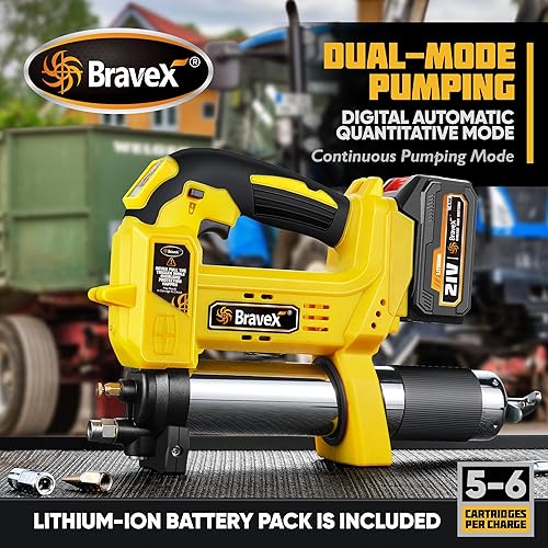 Miniatura 2 de Pistola de engrase inalámbrica, pistola de engrase eléctrica de 12,000 PSI, paquete de baterías recargables WT, manguera larga de alta presión de 40