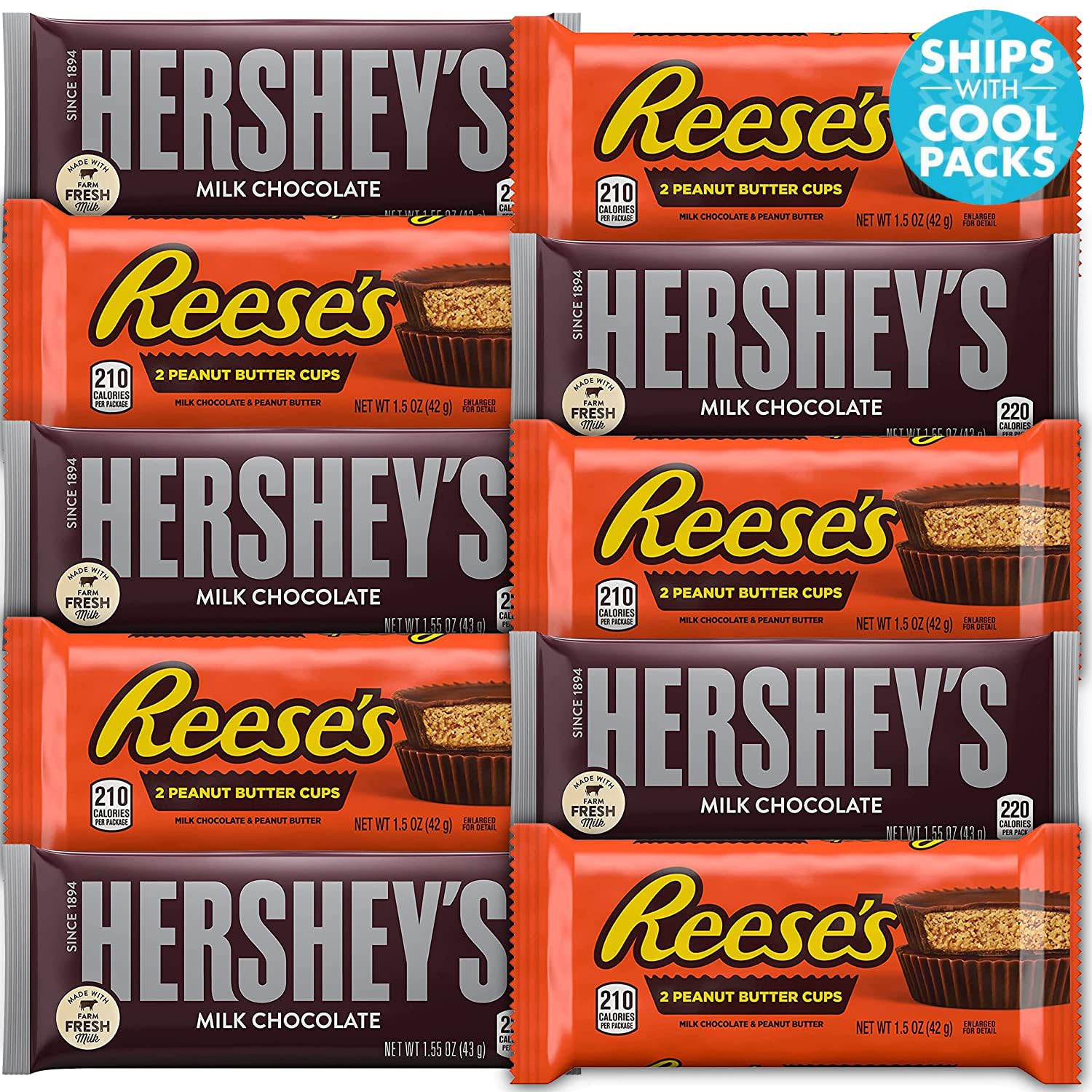 Buy Hershey's Milk Chocolate and Peanut Butter Cups Assortment, Bulk 36