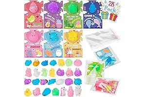 Haooryx 28Pcs Valentine's Day Squishy Valentine Cards for Kids