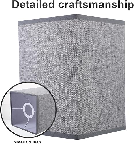 Miniatura 4 de Pantalla de lino versátil de lino para mesa, lámpara de lino natural, fácil montaje, reemplazo de pantallas de lámpara
