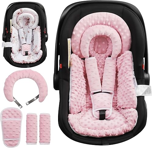 Inserto de asiento de automóvil infantil con cojín extraíble para bebé prematuro recién nacido, inserto reversible para asiento de automóvil,