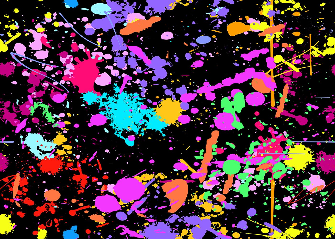 OUYIDA 10x6.5Ft Neno Glow in The Dark Birthday Backdrops Colorful Graffiti Splash Paint Party Background Slime Happy Birthday Black Light Sleppover