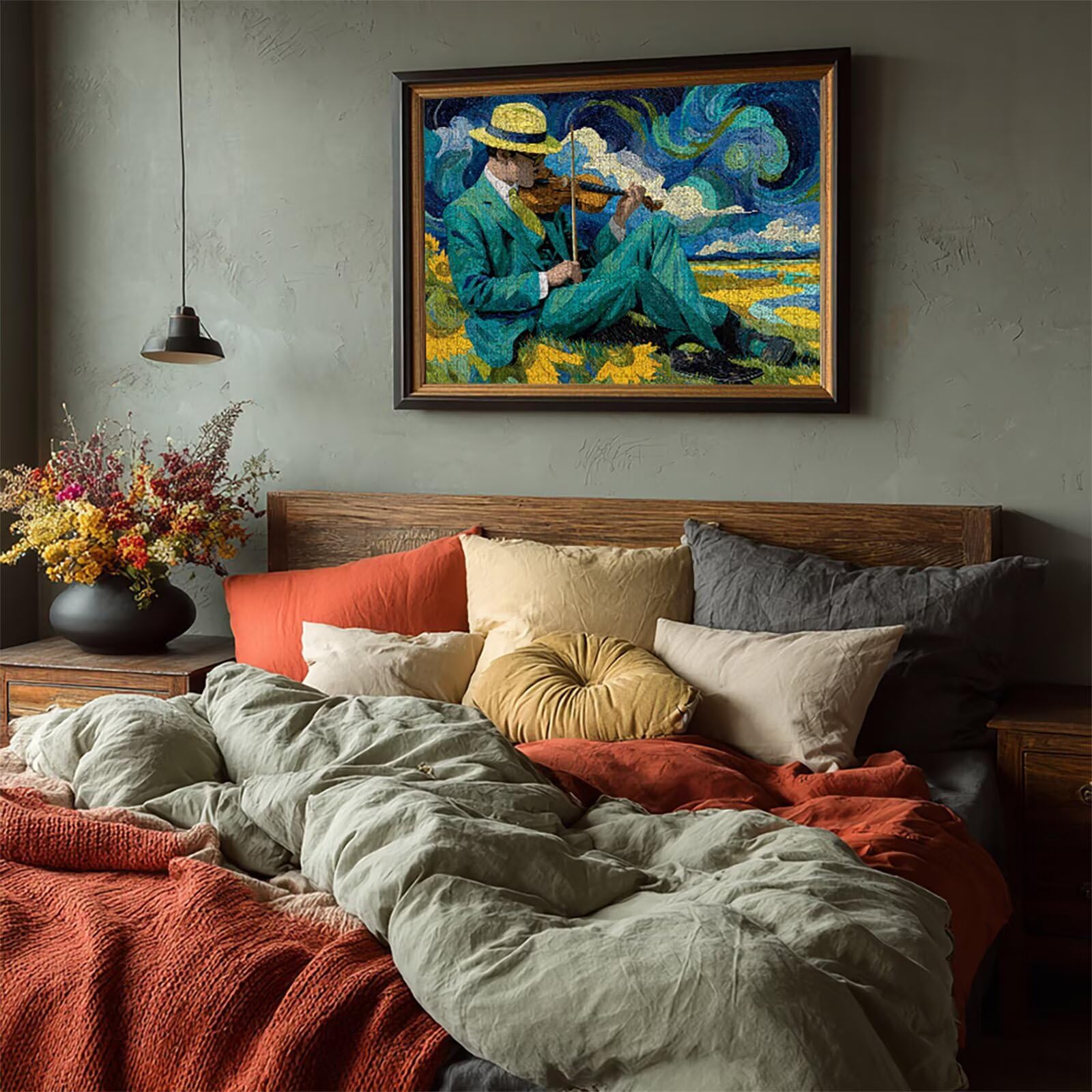 Puzzle 2000 elementów dla dorosłych, gwiaździste niebo, drewniane puzzle, 99 x 71 cm, części ściśle do siebie pasują, dla mężczyzn, kobiet, starszych seniorów, dekompresji, prezenty letnie, widok