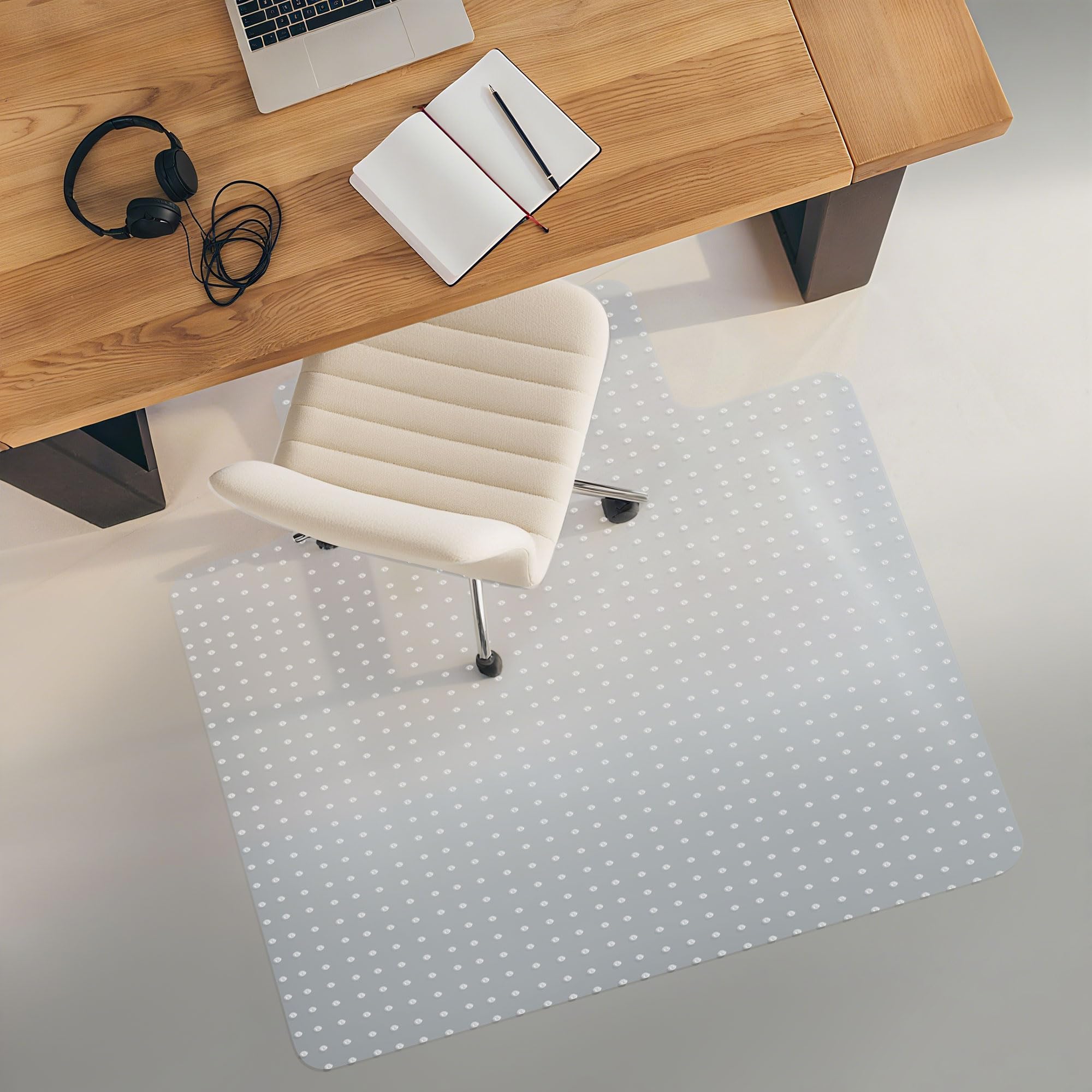 SUPER DEAL Upgraded 48" X 36" Office Chair Mat for Carpet Floor, Non-Slip Under Desk Carpeted Floor Protector, Heavy Duty Clear Plastic Carpet with Lip for Home Office Gaming Chair
