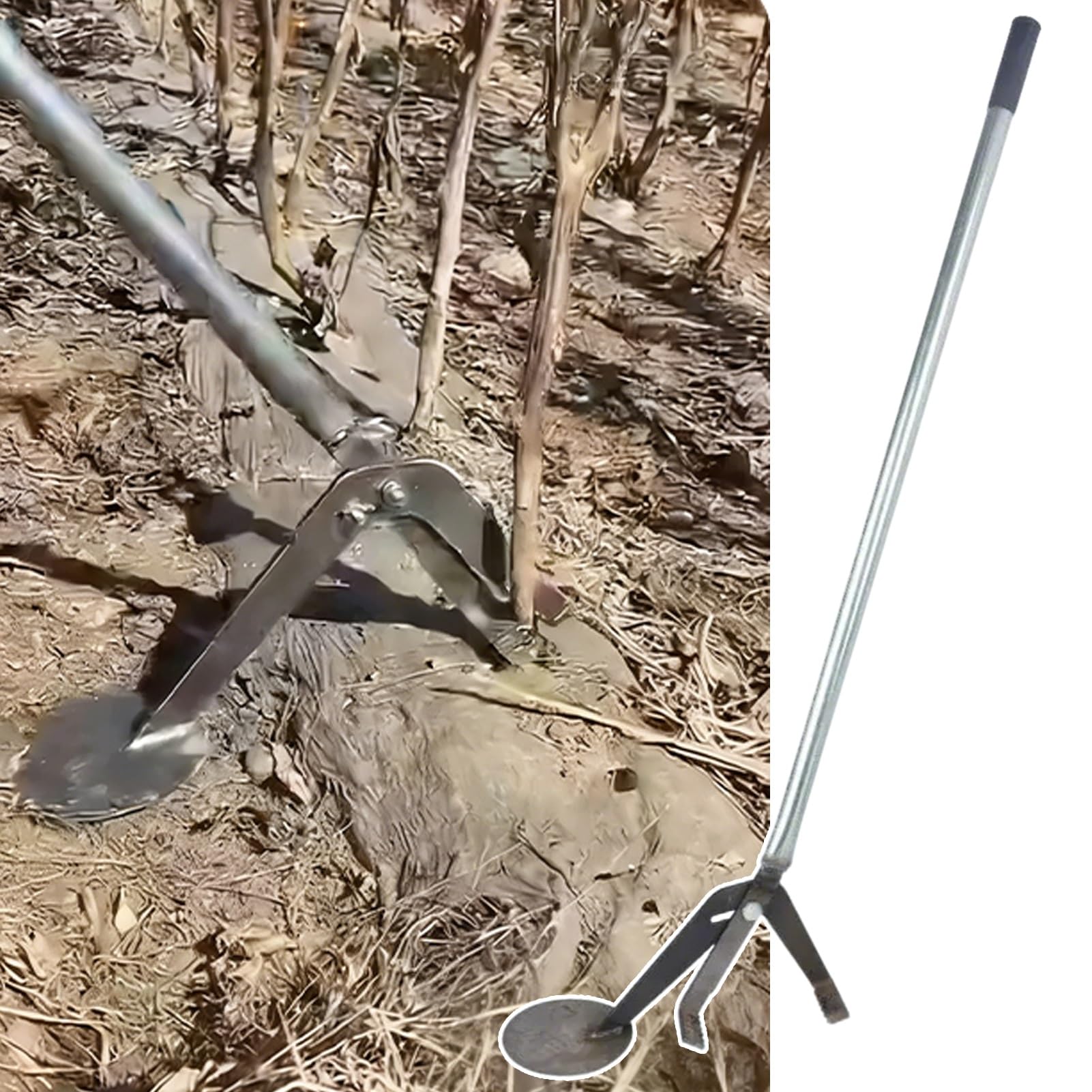 Estrattore di Radici Estrattore di Erbacce per Prato Giardino, Rimuovi Senza Facilità Gambi di Mais/Piante con Impugnatura Antiscivolo, Attrezzo da Giardinaggio per Terreni Agricoli Che Non Si Piega