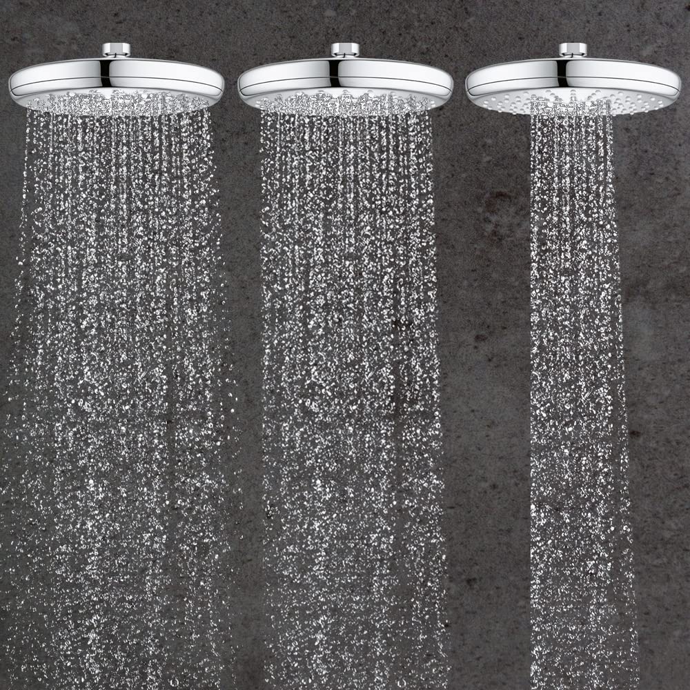 GROHE Douche de tête Vitalio Start 210, 1 jet, tête de douche ronde 210mm, débit à économie d'eau, installation facile, raccord fileté 1/2", chromé, 26415000 (Import Allemagne)