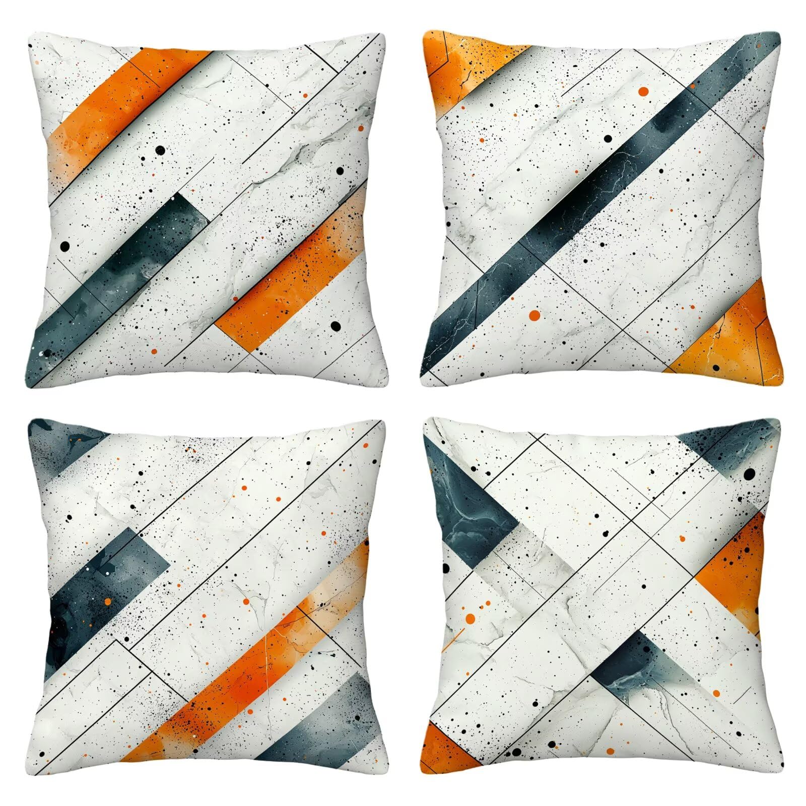 Kissenbezug 55x55 Modern 4er Set Samt Kissenbezüge Geometrie Zierkissenbezug Kissenhülle Dekorative Weiche Quadratische Dekokissenbezug Sofakissenbezug Couchkissen für Zimmer Deko Schlafzimmer E-98