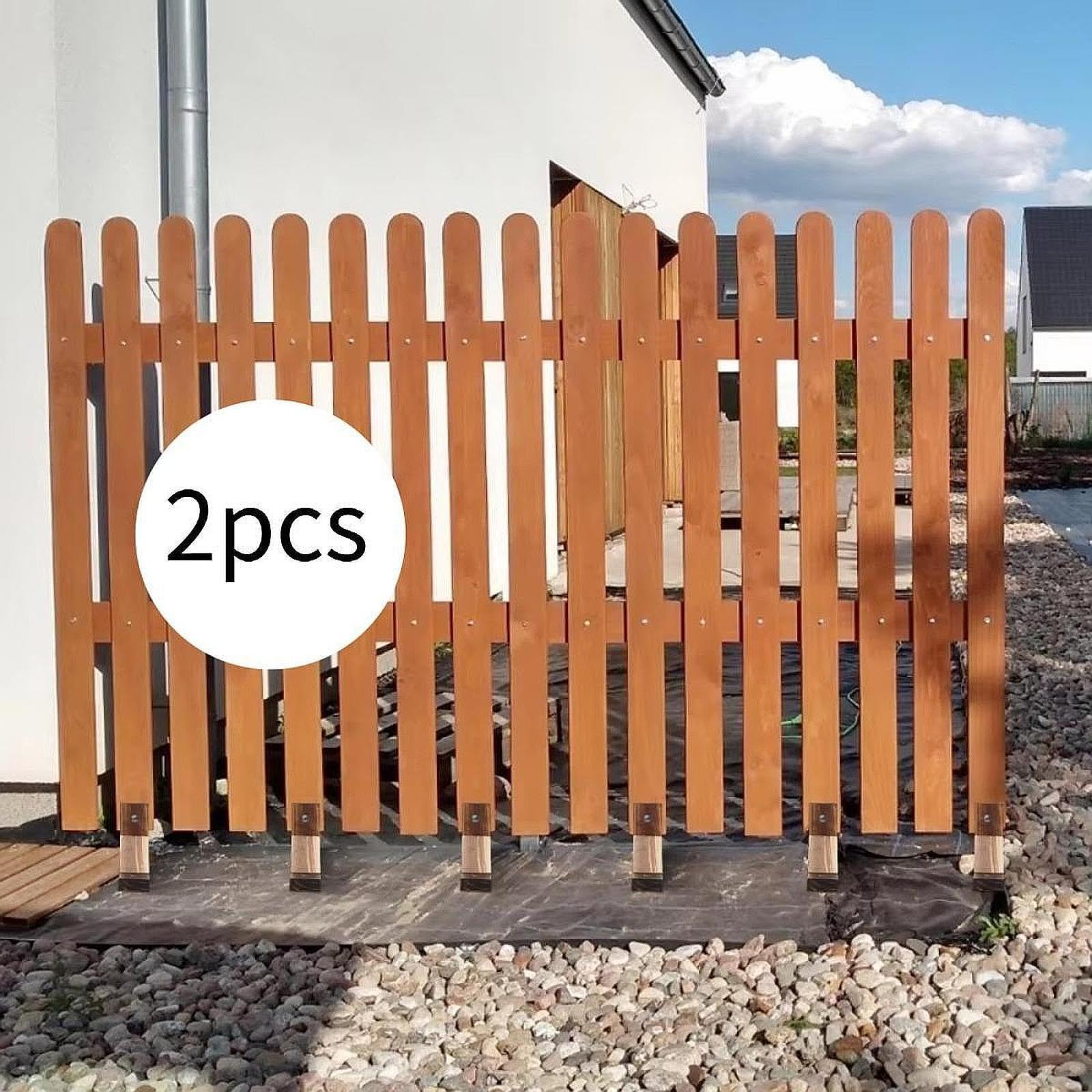 Milageto 2-Pack Wooden Fence Base / Trellis Stand - Garden Privacy Screen Holder & Support Feet