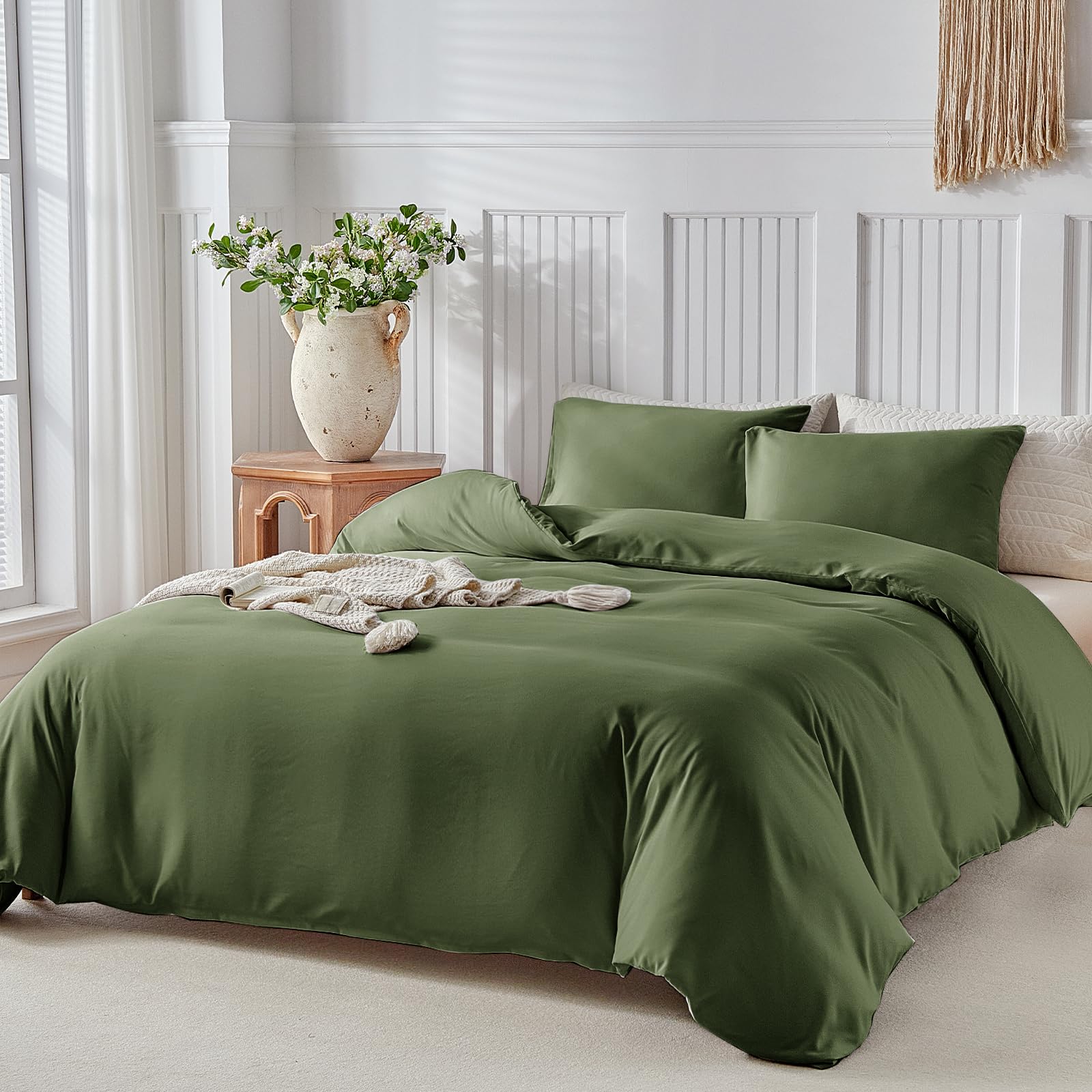 Tokokimo King Size Duvet Cover Sets Forest Green Bedding Set