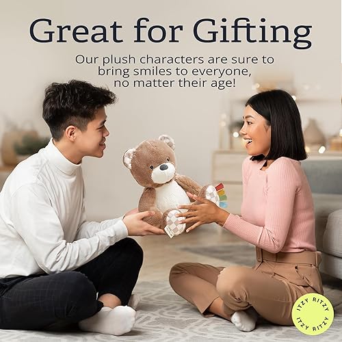 Miniatura 5 de Itzy Ritzy Snuggles Juguete de Peluche  Animal de Peluche Suave para Bebés, Niños y Adultos  Cintas Sensoriales y Telas Texturizadas para Juego