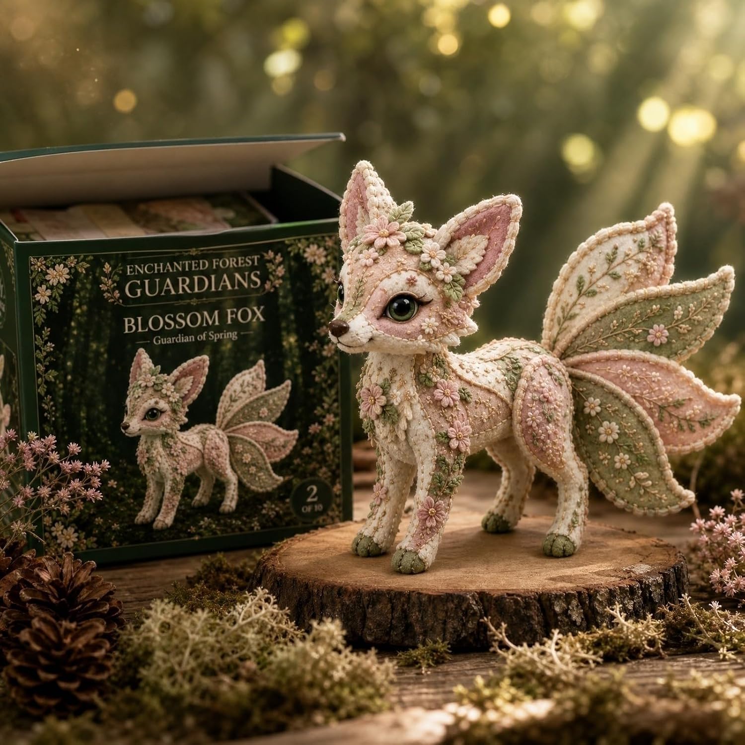 Woodland Friends DIY Patchwork Kit, Fantasy Forest Style Handmade Fabric Doll Making Set, Creative Sewing Craft Supplies for Desktop Decor Hobby Use