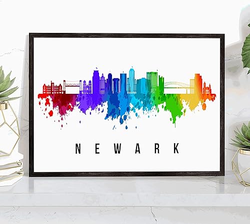 Vista 139 de Póster de Fargo Skyline Dakota del Norte, pintura de paisaje urbano de Dakota del Norte, póster de Fargo Dakota del Norte, impresión de paisaje