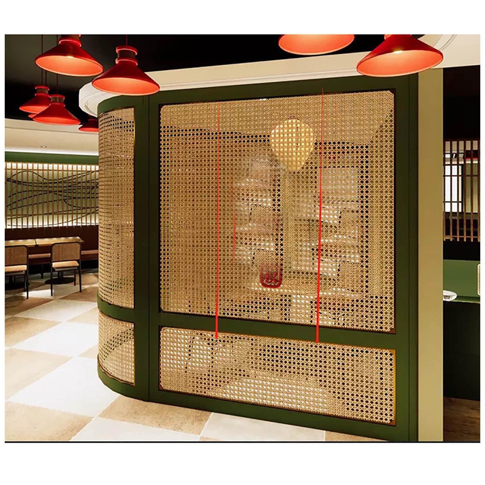 Foglio in Tessuto di Canna Naturale, Rotolo in Rattan, Mobili in Rattan, Materiale in Rattan Naturale, Decorazione Domestica, Canna Intrecciata, for Tavolo Armadio Fai da Te 45 55 60 80 Cm (Size : 45