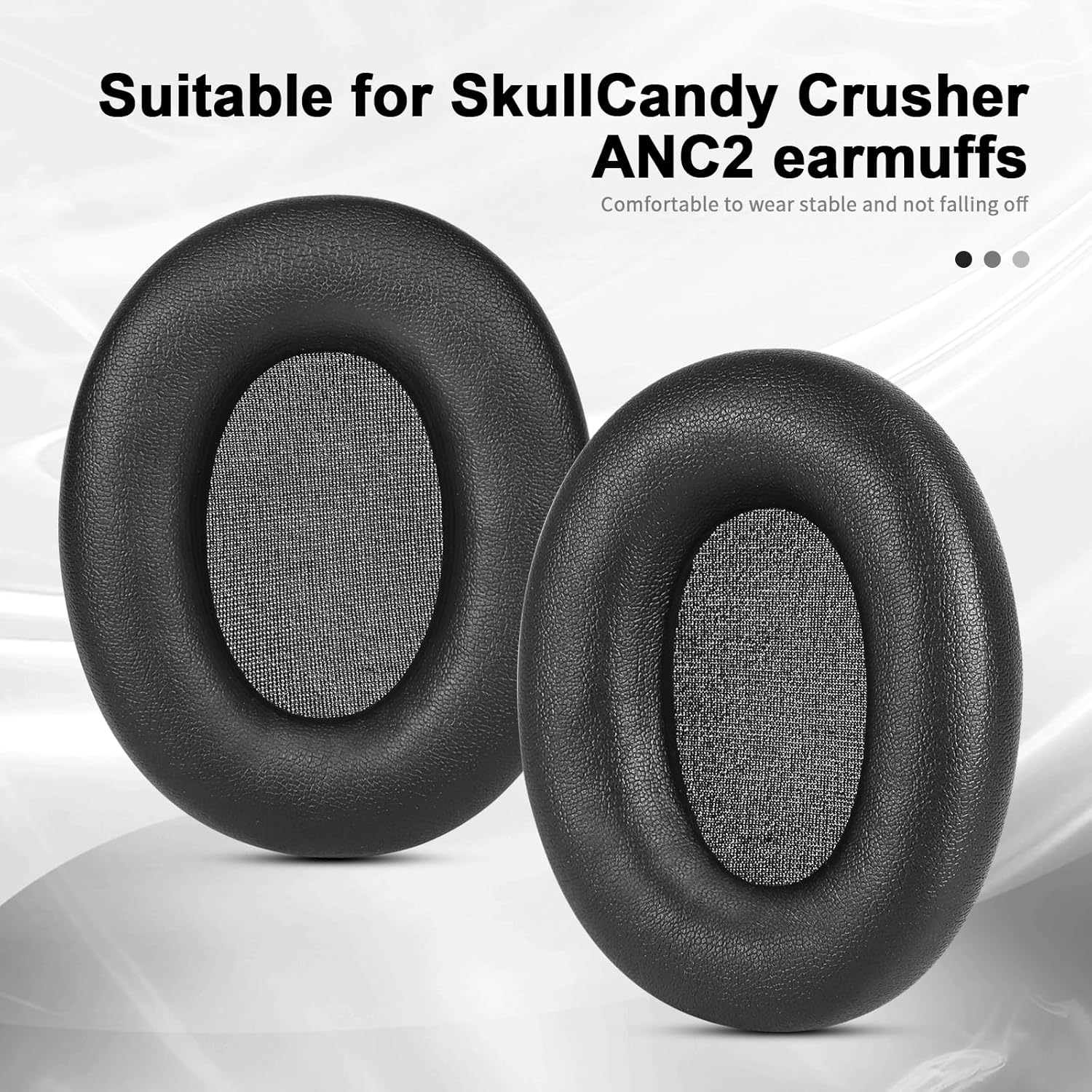 Replacement Earpads for Skullcandy Crusher ANC 2 Over-Ear Noise Canceling Wireless Headphones, Ear Pads Cushions with Noise Isolation Memory Foam,Closer to The Original (Black)
