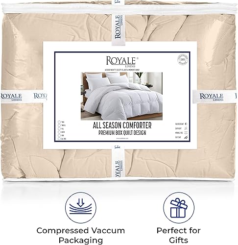 Miniatura 8 de ROYALE Edredón tamaño matrimonial, edredón alternativo para todas las estaciones, edredón acolchado ligero con pestañas en las esquinas, edredón