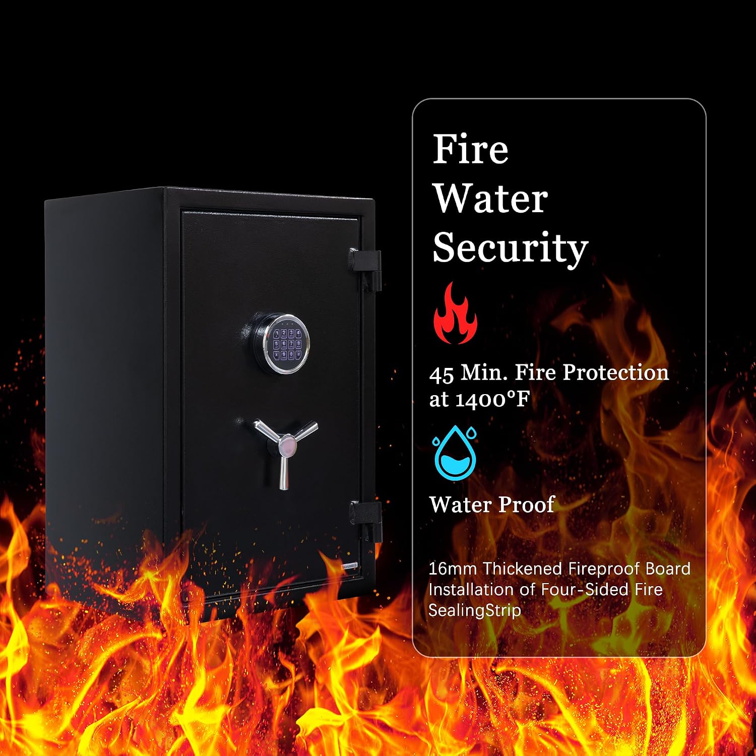 XPEDITION 2.5 Cu.ft Fireproof Safe, 1400°F Fire Protection, Digital Keypad Lock, Anti-Theft Alarm, Large Security Safe for Documents, Cash, Pistols & Gun Pouch