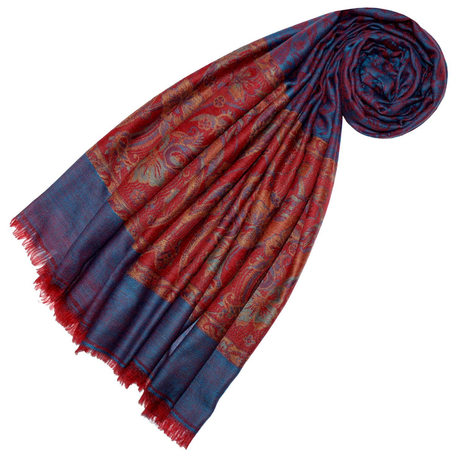 Lorenzo Cana Damski szalik kaszmirowy Pashmina 100% kaszmir żakardowy Paisley