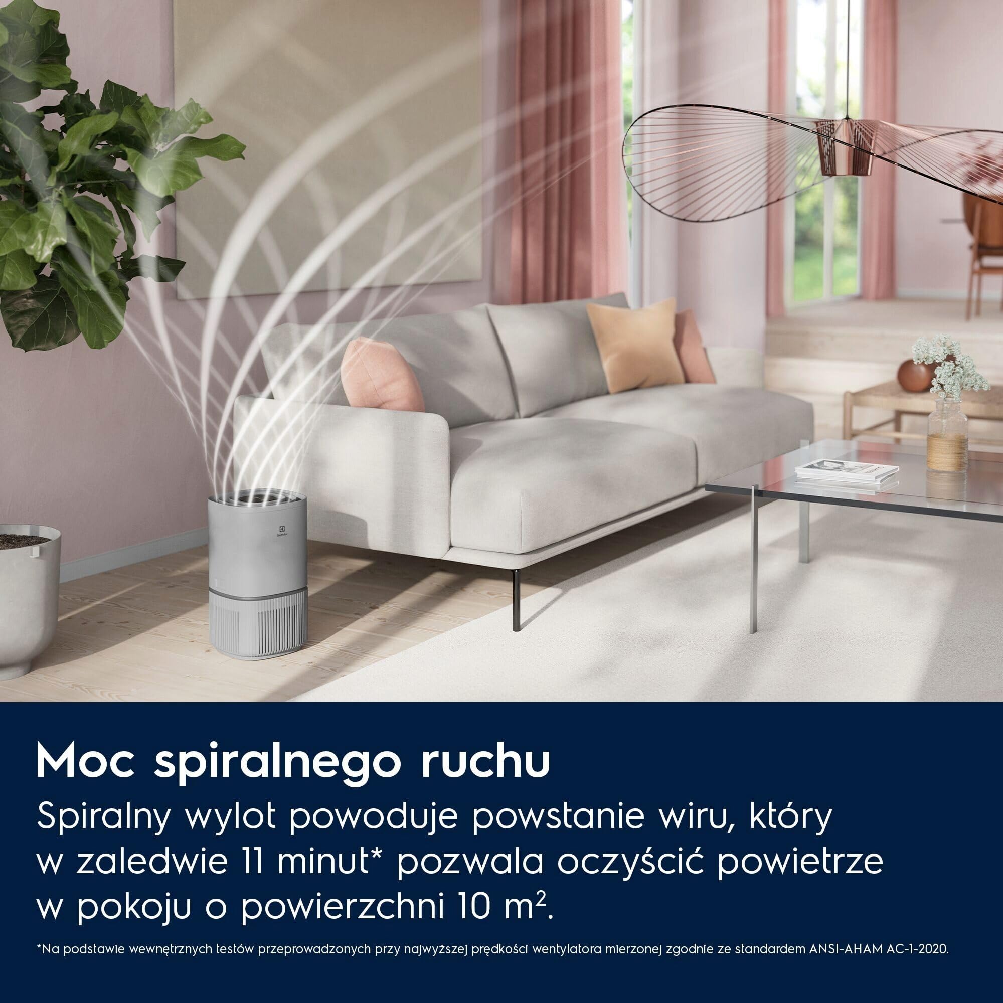 Oczyszczacz powietrza Pure 500, podłączony, filtracja HEPA, tłumik, szary, EPO50371UG