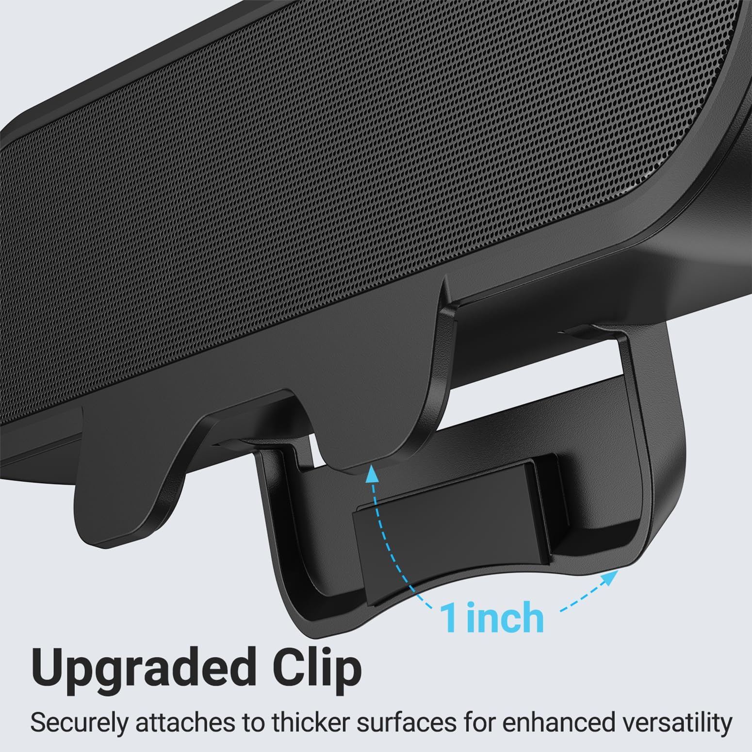 INGA Głośniki do komputera stacjonarnego, głośnik USB do monitora z klipsem, głośniki biurkowe z mocnym dźwiękiem stereo HD, Mini Soundbar do laptopa, łatwy montaż na monitorze