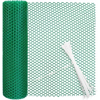 Chicken Fence Poultry Fence Plastic Mesh 8 mm Hole Garden Nets Fence Net Cat Net for Balcony Garden Green 40 cm x 3 m