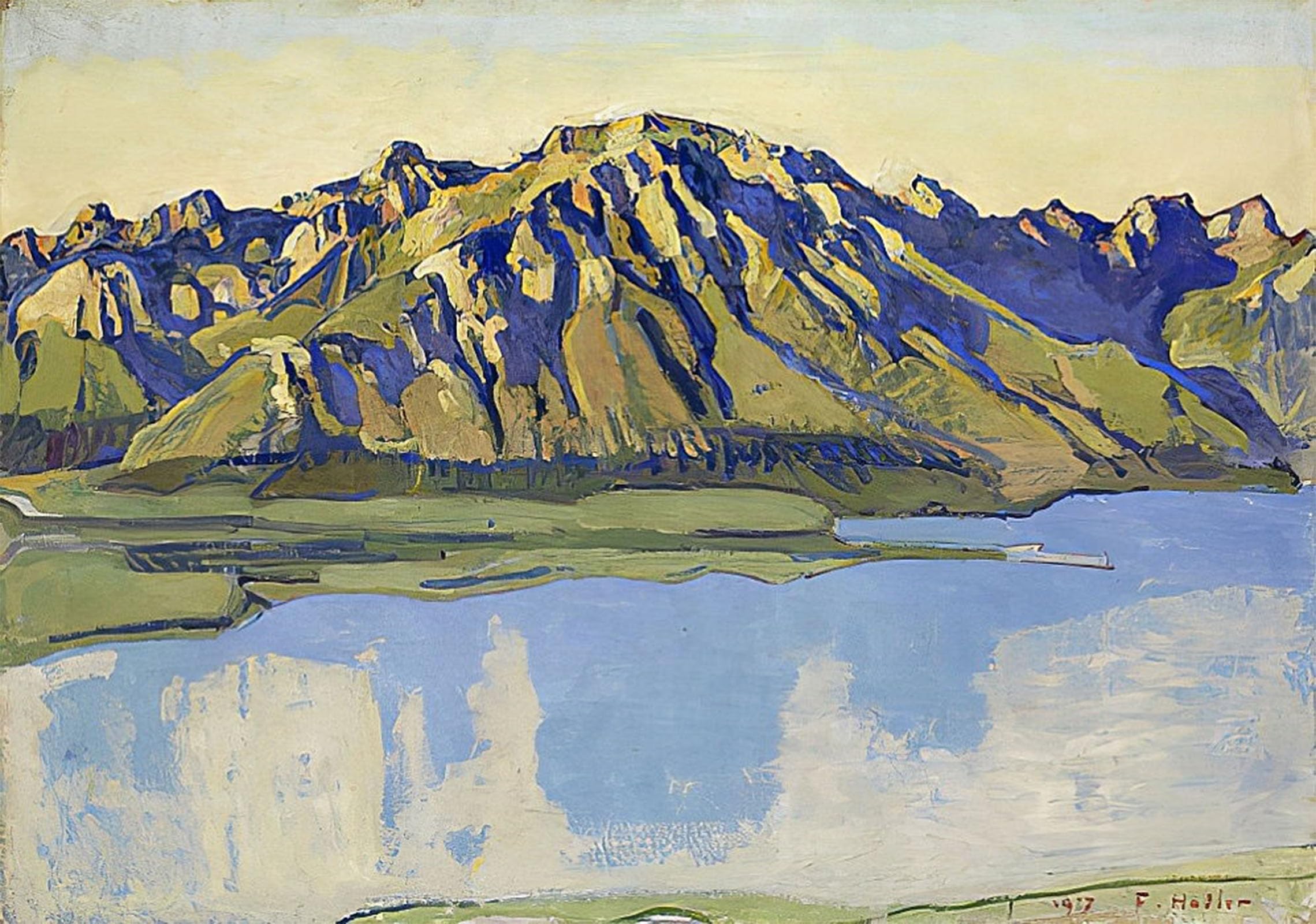 POSTERIIk Famous Print Pop Art Wall Art Graffiti Le Grammont Morning Sun by Ferdinand Hodler Art Prints for Home Decor 60x90cm