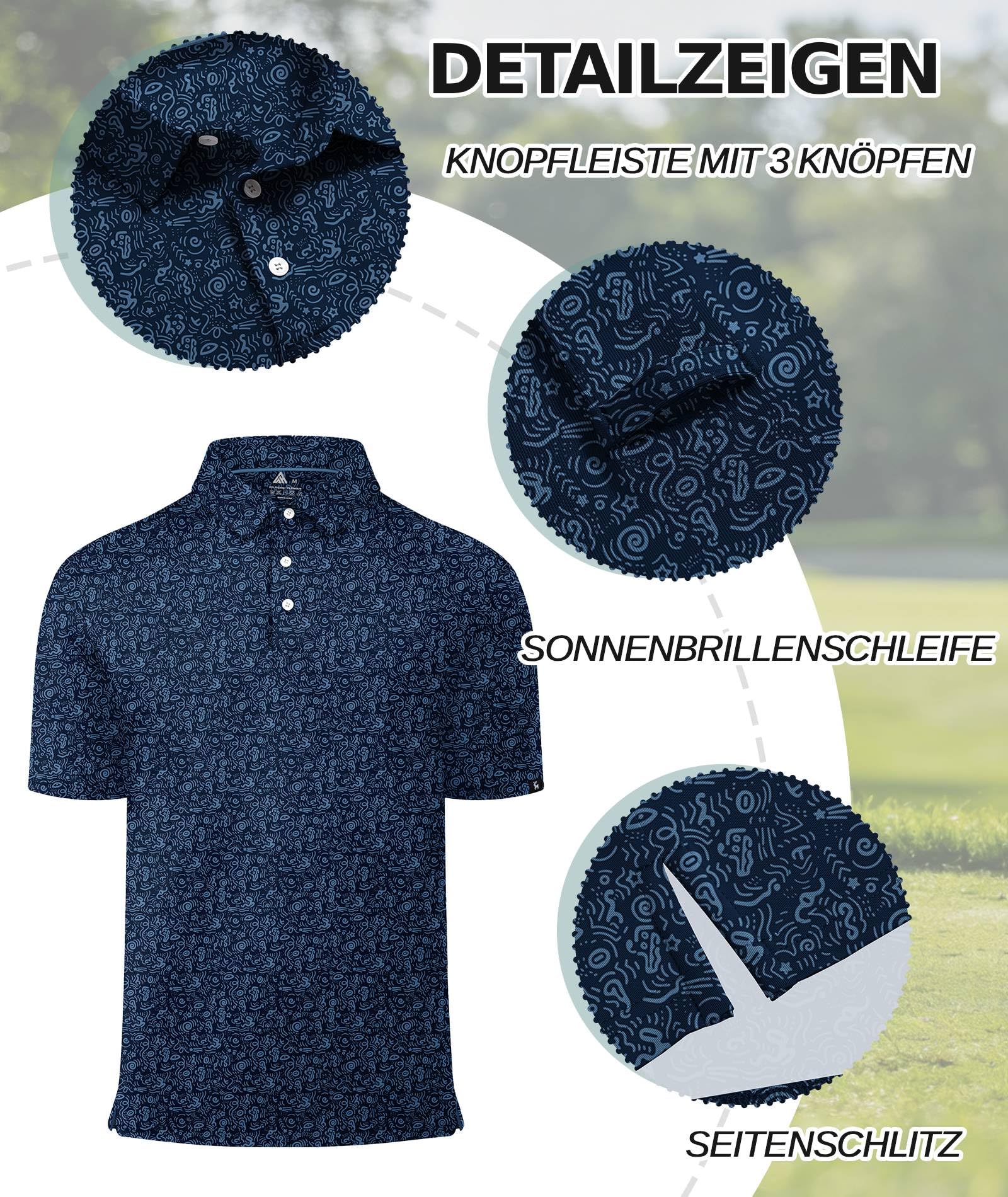 SwissWell Polo Uomo Manica Corta Golf Tennis Traspirante a Maniche Maglietta Sportiva Estiva Shirt Slim Fit Basica Polo Stampata T-Shirt