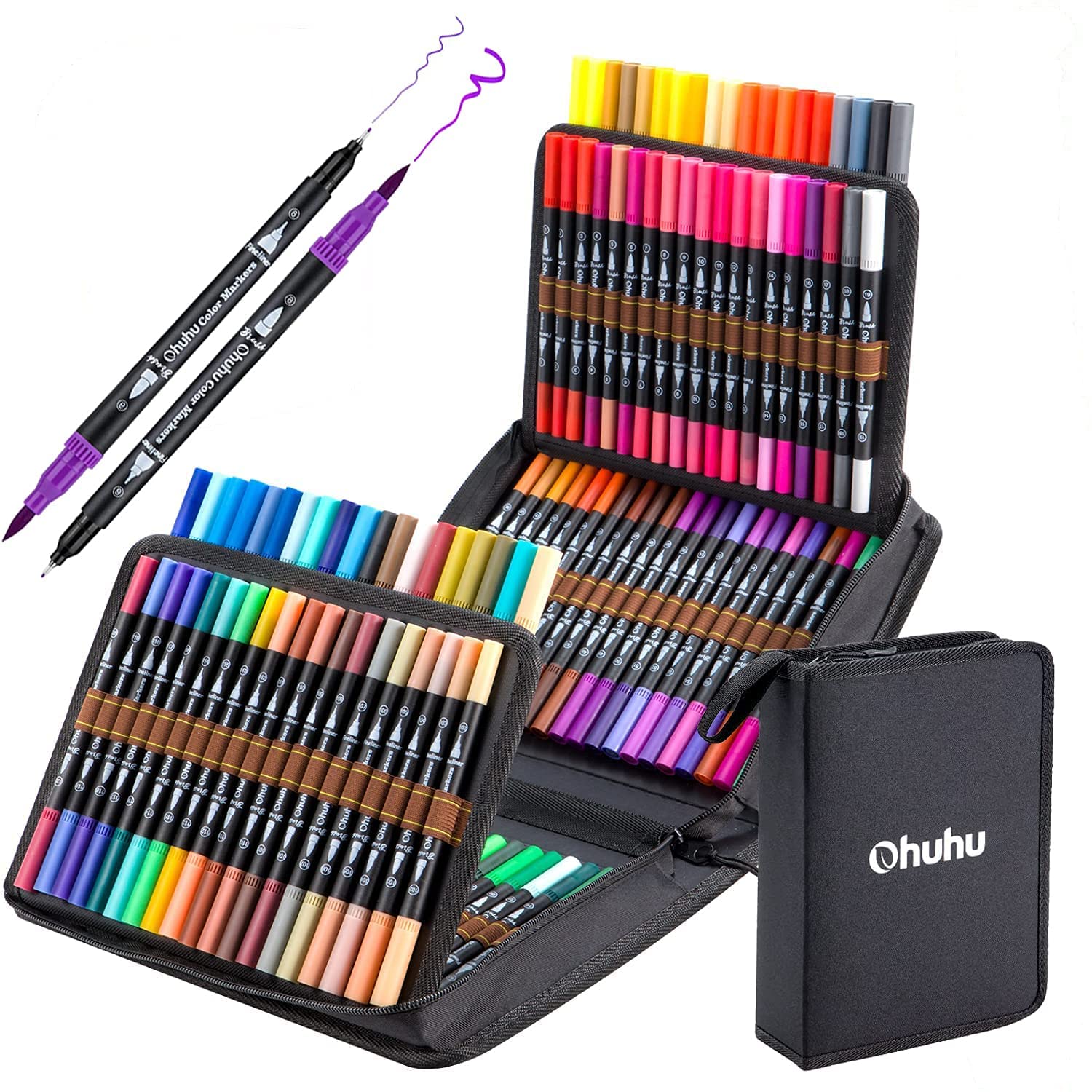 Buy Ohuhu 120 Colouring Pens, Dual Tip Brush Pens for Adults Kids