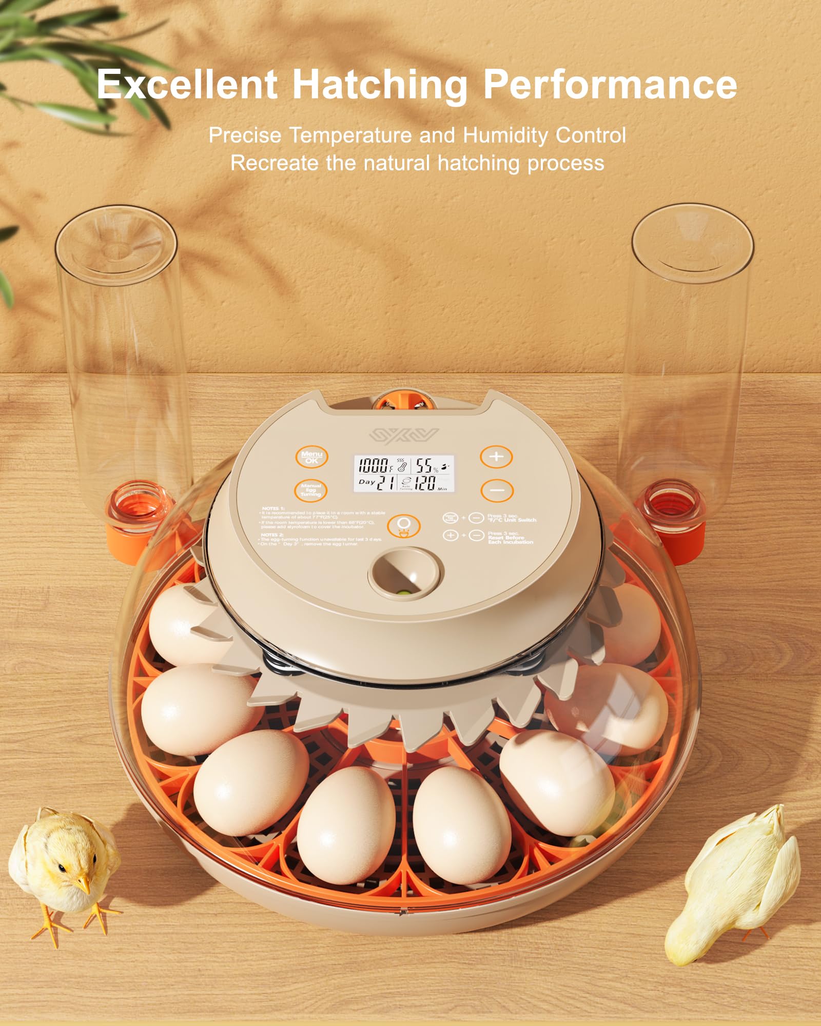 Innsky Incubators for Hatching Eggs,12 Egg Incubator with Automatic Egg Turning and Humidity Control, Chicken Egg Incubator with Temperature Control, Egg Candler