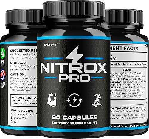 Miniatura 8 de Nitrox Pro Cápsulas (3 unidades)  Fórmula avanzada oficial de NitroxPro Support Ingredientes naturales  Máxima fuerza, Nitrox Pre pastillas