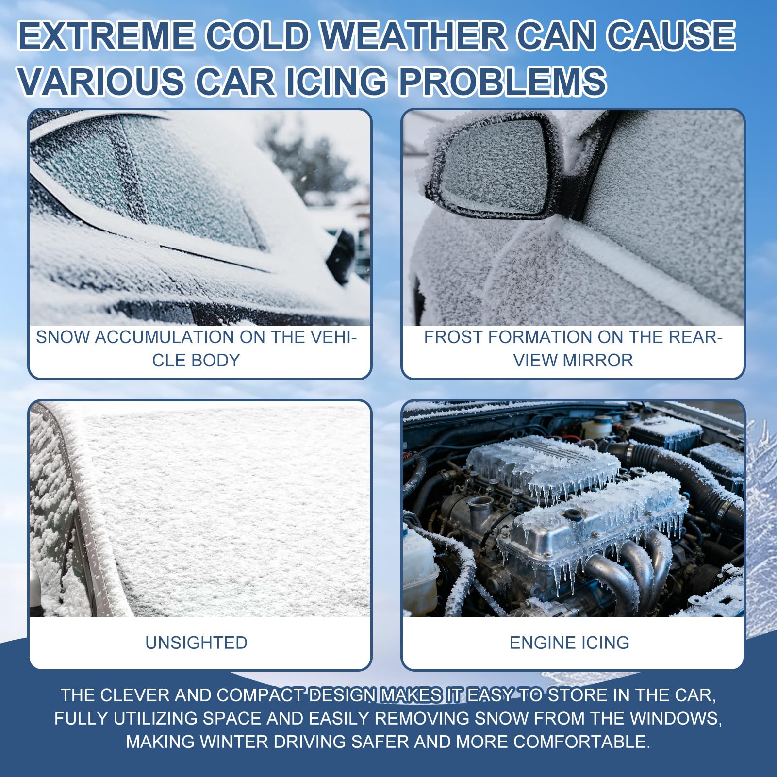 3 piezas Descongelador electromagnético para derretir hielo, quitanieves electromagnético para coche, desempañador electromagnético para coche, desempañador electromagnético para quitar nieve