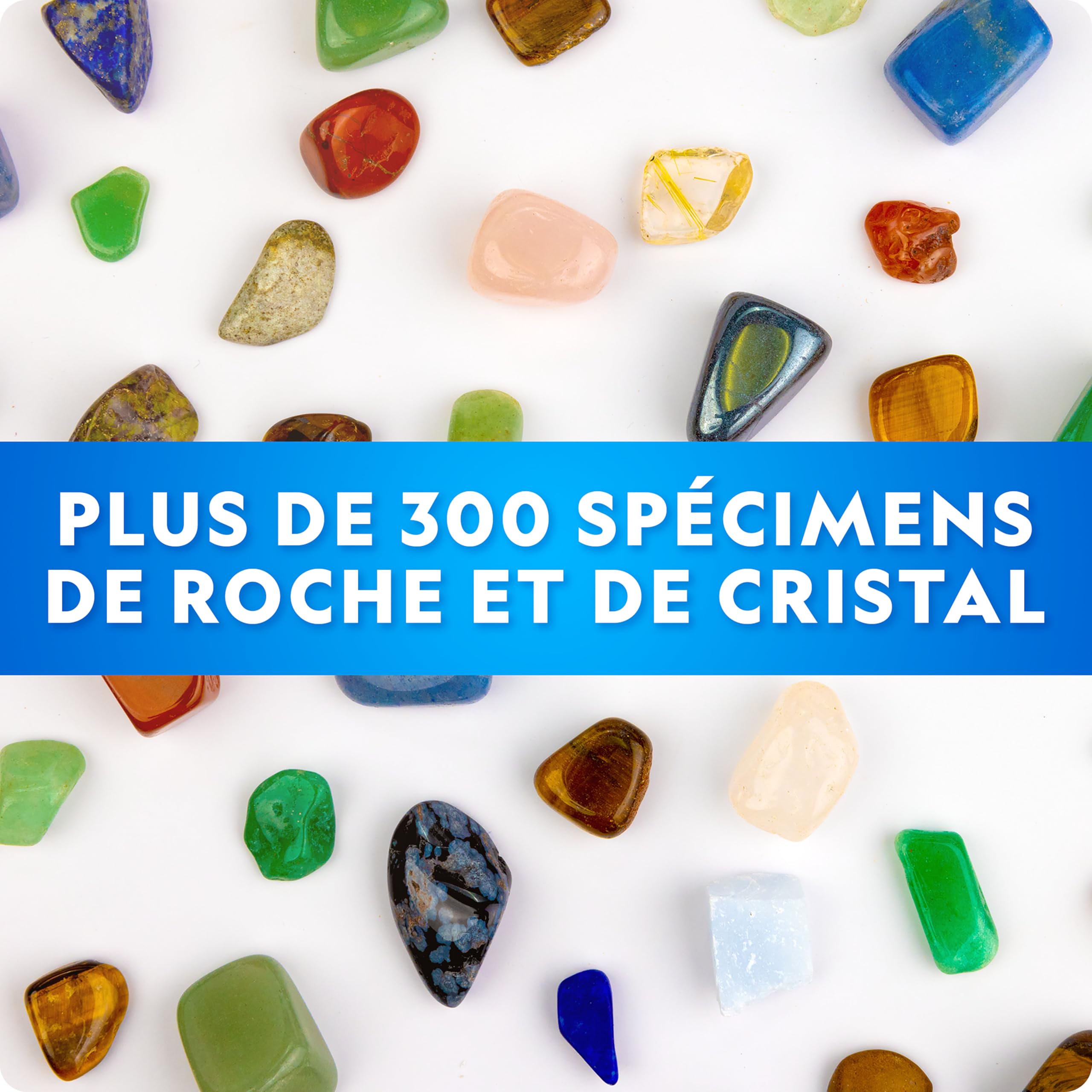 National Geographic Coffret de Collection de Roches pour Enfants – Kit Scientifique avec 300 Gemmes, Minéraux et Cristaux